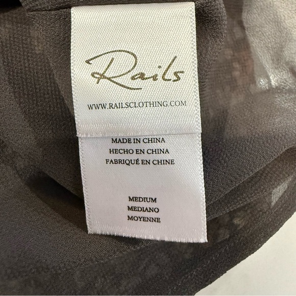 Rails Janelle Floral VNeck Tiered Mini Dress Womens Medium GrayMulti Relaxed Fit - Picture 11 of 14